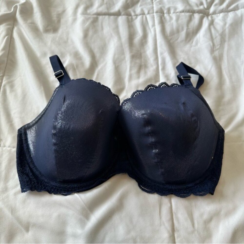 Victoria’s Secret Dream Angels Blue Lined Demi Push-Up Bra Size 36 DDD - Picture 2 of 6